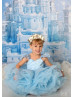 Light Blue Organza Frozen Lace Up Back Flower Girl Dress Light Blue Organza Frozen Lace Up Back Flower Girl Dress